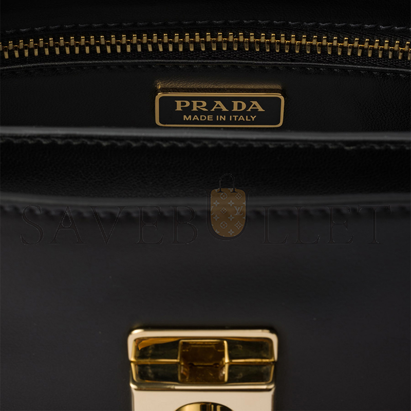 PRADA SOFT SOUND SMALL LEATHER SHOULDER BAG WITH CHARMS 1BD379 (24*13.5*5cm)
